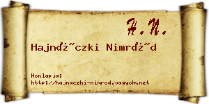 Hajnáczki Nimród névjegykártya